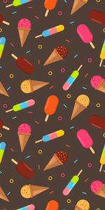 Motley,Ice Cream,Multicolored,Patterns,Texture,Vector