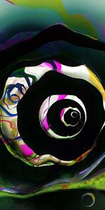 Motley,Spiral,Carapace,Shell,Abstract,Multicolored,Snail,Drawing,Picture