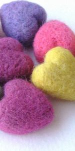 Motley,Thread,Tangles,Multicolored,Form,Love,Balls,Hearts