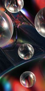 Bubbles,Transparent,Verre,Balles,Multicolore,Hétéroclite,Des Balles,3D