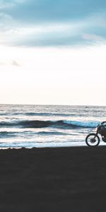 Motorcyclist,Dark,Silhouette,Motorcycles,Motorcycle,Beach