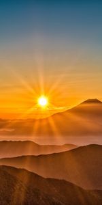 Mont Fuji,Nature,Sun,Japon