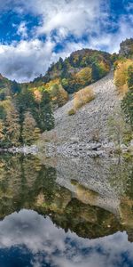 Mountain,Lake,Nature,Trees,Reflection,Landscape