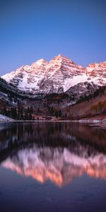 Naturaleza,Montaña,Lago,Nevado,Cubierto De Nieve,Reflexión