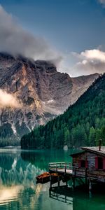 Mountain Landscape,Lake,Structure,Mountains,Nature,Italy