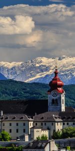 Ciudades,Montañas,Monasterio,Abadía,Paisaje De Montaña