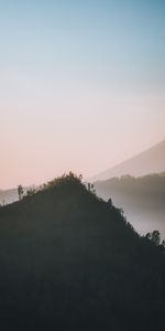 Mountain,Vertex,Top,Fog,Dusk,Twilight,Nature,Landscape