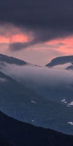 Montañas,Nubes,Noruega,Naturaleza,Nieve,Tops,Vértice