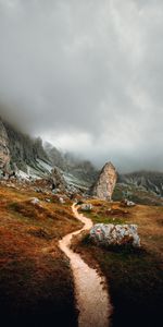 Mountains,Clouds,Road,Path,Trail,Nature,Stones