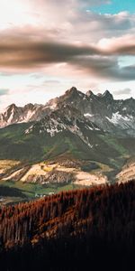 Nature,Roches,Hauts,Nuages,Sommet,Montagnes,Les Rochers,Arbres,Paysage