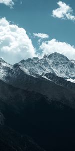 Mountains,Clouds,Snow Covered,Nature,Vertex,Tops,Snowbound,Landscape