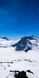 Mountains,Clouds,Snow,Snow Covered,Snowbound,Nature