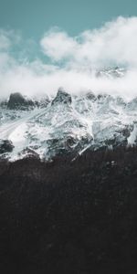 Mountains,Clouds,Snow,Snow Covered,Snowbound,Nature,Landscape