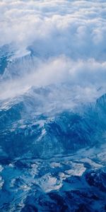 Mountains,Clouds,Vertex,Relief,Height,Tops,Nature,Snow