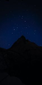 Mountains,Dark,Silhouette,Stars,Night,Starry Sky