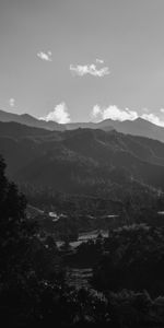 Mountains,Forest,Fog,Bw,Nature,Chb,Landscape