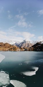 Mountains,Frozen,Nature,Lake,Ice,Landscape