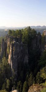 Mountains,Height,Bridge,Nature,Trees