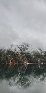 Mountains,Lake,Fog,Nature,Clouds,Forest,Landscape