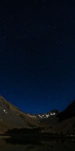 Montañas,Noche,Lago,Oscuro,Alivio,Cielo Estrellado