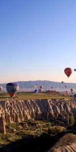 Mountains,Landscape,Balloons