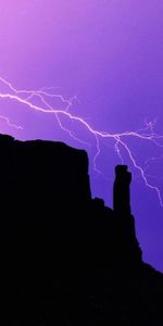 Mountains,Landscape,Night,Lightning