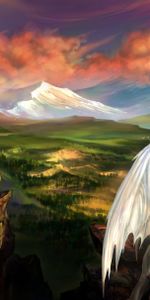 Mountains,Lock,Princess,Dragon,Landscape,Fantasy