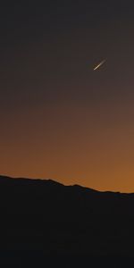 Mountains,Night,Outlines,Meteor,Dark