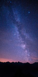 Montañas,Noche,Oscuro,Cielo Estrellado,Vía Láctea