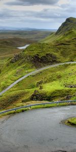 Mountains,Road,Human,Person,Bends,Nature,Scotland