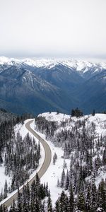 Naturaleza,Camino,Pendiente,Cuesta,Montañas,Nieve,Tops,Vértice