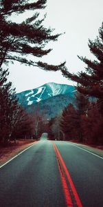 Mountains,Road,Trees,Nature,Landscape