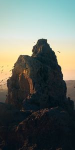 Mountains,Rock,Top,Nature,Vertex,Landscape,Birds