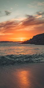 Mountains,Rocks,Coast,Nature,Sunset,Sea