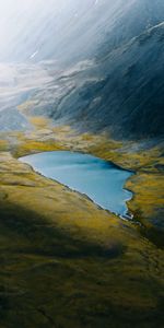 Mountains,Rocks,Lake,Fog,Relief,Nature