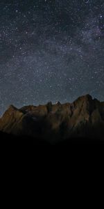 Mountains,Rocks,Starry Sky,Stars,Night,Dark