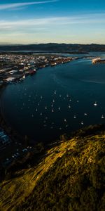 Mountains,Sea,Coast,Nature,Boats,City