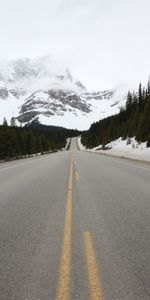 Mountains,Snow,Forest,Nature,Road