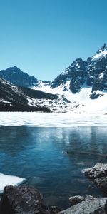 Montagnes,Glace,Nature,Neige,Lac