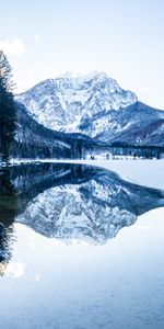 Mountains,Snow,Lake,Nature,Reflection