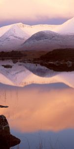 Montagnes,Réflexion,Soir,Miroir,Nature,Neige,Lac