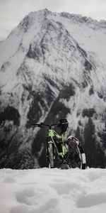 Nature,Montagnes,Neige,Bicyclette,Divers,Vélo