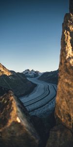 Mountains,Snow,Rocks,Road,Nature