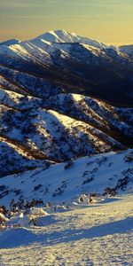 Nature,Neige,Pistes,Pentes,Montagnes,Australie,Végétation