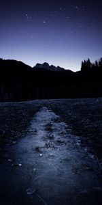 Naturaleza,Montañas,Noche,Hielo,Luna,Cielo Estrellado