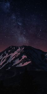 Mountains,Stars,Night,Rocks,Nature,Snow