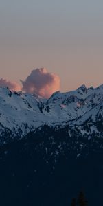 Mountains,Twilight,Clouds,Vertex,Dusk,Snow Covered,Snowbound,Nature,Tops,Landscape