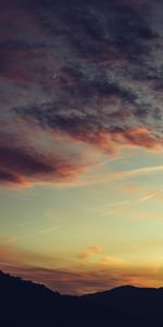 Mountains,Twilight,Dusk,Outlines,Clouds,Dark