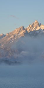 Naturaleza,Niebla,Wyoming,Gran Titon,Gran Tetón,Montañas,Estados Unidos,Ee Uu