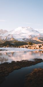 Mountains,Vertex,Top,Lake,Snow Covered,Snowbound,Nature,Landscape